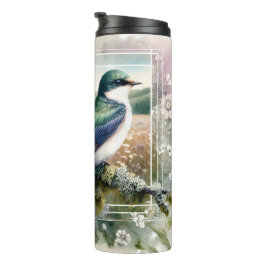 Violett-grüner Vogelwald Prairie Tumbler Thermosbecher
