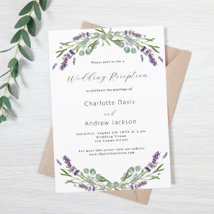 Violett-Hochzeitsempfang in Lavendel Einladung