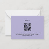 Violett-Hochzeitsmenü QR Response-UAWG Mitteilungskarte (Rückseite)