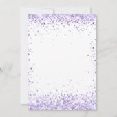 Violett Hochzeitsskript weiß elegant Einladung (Rückseite)