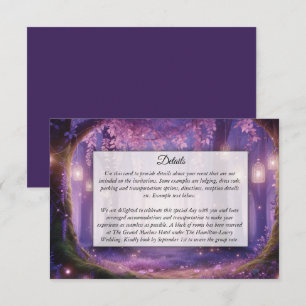 Violett im Mitternachts Enchanted Forest Begleitkarte