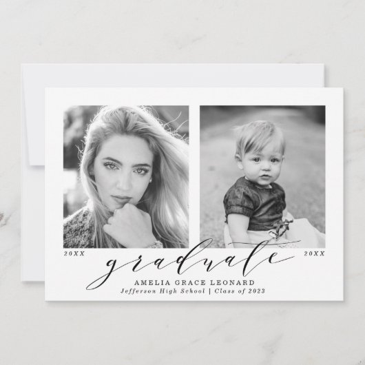 Violett | Jetzt und dann Foto Abschluss Ankündigung (Vorderseite)