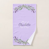 Violett-Lavaflorale Monogramm-Name elegant Badhandtuch Set (Handtuch)