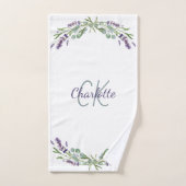 Violett-Lavaflorale Monogramm-Name elegant Badhandtuch Set (Handtuch)