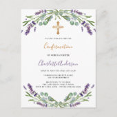 Violett-Lavendel-Blumengrün Bestätigung Einladungspostkarte (Vorderseite)