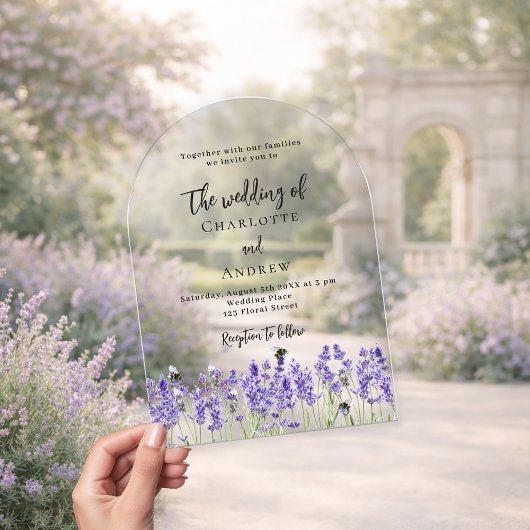 Violett-Lavendel-Gewölbe feiern Acryleinladungen