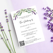 Violett-Lavendel QR UAWG Hochzeit Einladung