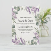 Violett-Lavendel und Eukalyptus-Einladungen zur Ho Einladung (Stehend Vorderseite)
