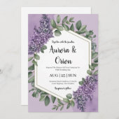 Violett-Lavendel und Eukalyptus-Einladungen zur Ho Einladung (Vorne/Hinten)