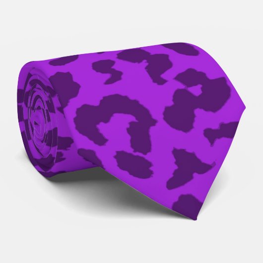 Violett Leopard Printhaut Krawatte (Gerollt)