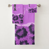 Violett-Leopard-Printwerbung Badhandtuch Set (Insitu)