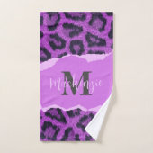 Violett-Leopard-Printwerbung Badhandtuch Set (Handtuch)