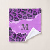 Violett-Leopard-Printwerbung Badhandtuch Set (Waschlappen)