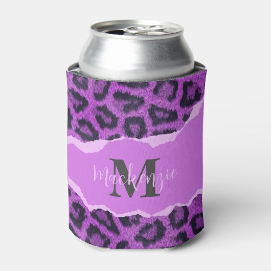 Violett-Leopard-Printwerbung Dosenkühler (Kanne Vorderseite)