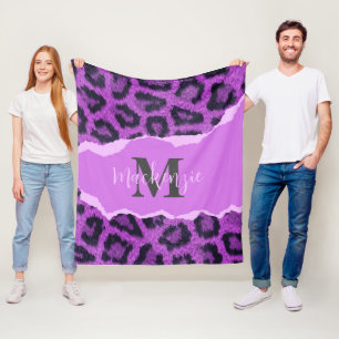 Violett-Leopard-Printwerbung Fleecedecke