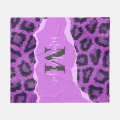 Violett-Leopard-Printwerbung Fleecedecke (Vorderseite (Horizontal))