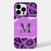 Violett-Leopard-Printwerbung iPhone Hülle (Rückseite)
