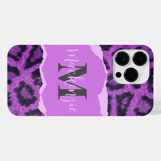 Violett-Leopard-Printwerbung iPhone Hülle (Rückseite (Horizontal))