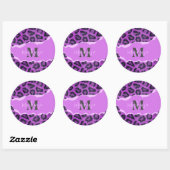 Violett-Leopard-Printwerbung Runder Aufkleber (Blatt)