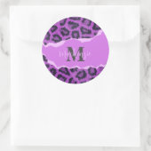Violett-Leopard-Printwerbung Runder Aufkleber (Tasche)