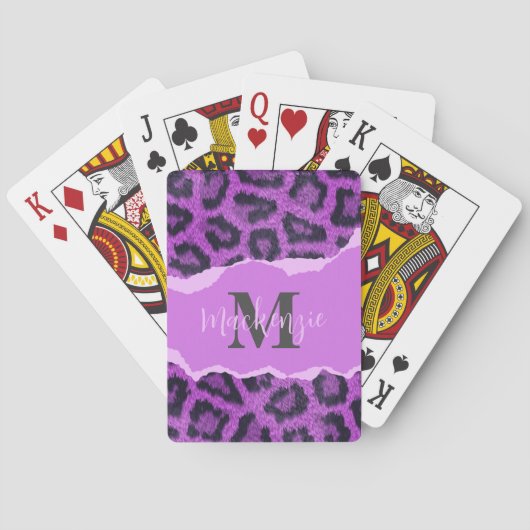 Violett-Leopard-Printwerbung Spielkarten (Rückseite)