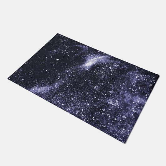 Violett lila abstrakte Galaxie Fußmatte (Schrägansicht)