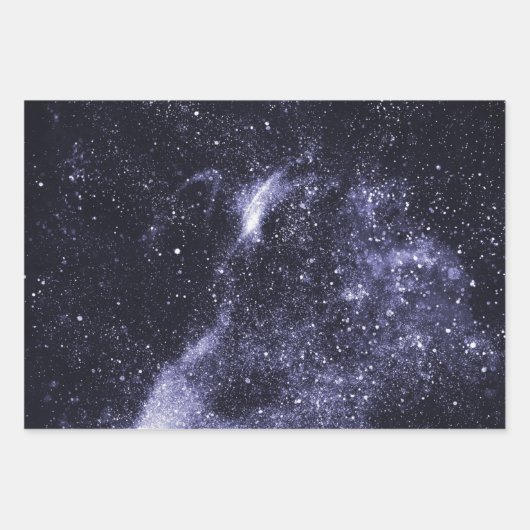 Violett lila abstrakte Galaxie Geschenkpapier Set (Vorderseite)