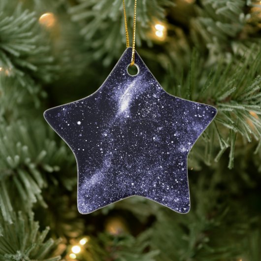 Violett lila abstrakte Galaxie Keramik Ornament (Baum)