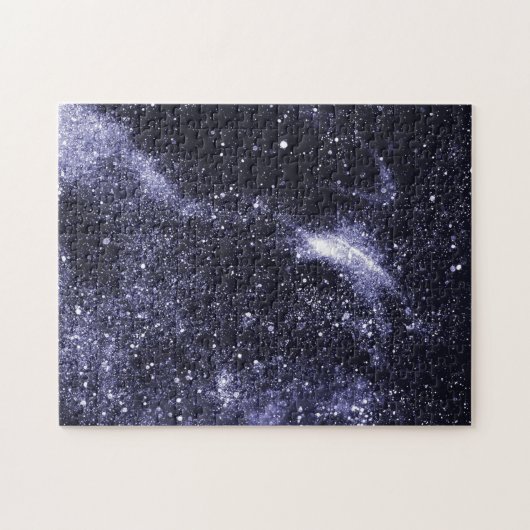 Violett lila abstrakte Galaxie Puzzle (Horizontal)