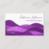 Violett lila abstrakte Wellen Kalligraphie Visitenkarte (Rückseite)