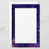 Violett lila abstraktes Galaxienuniversum Briefpapier (Vorne/Hinten)
