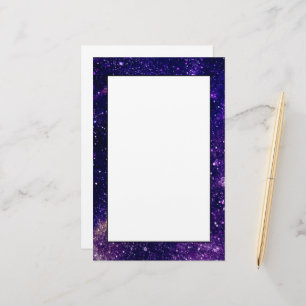 Violett lila abstraktes Galaxienuniversum Briefpapier