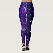 Violett lila abstraktes Galaxienuniversum Leggings (Rückseite)