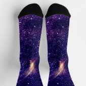 Violett lila abstraktes Galaxienuniversum Socken (Oben)