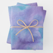 Violett Lila Aquamarin grün Abstrakte Wasserfarbe Geschenkpapier Set (Beispiel)