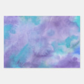 Violett Lila Aquamarin grün Abstrakte Wasserfarbe Geschenkpapier Set (Vorderseite)