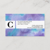 Violett Lila Aquamarin grün Abstrakte Wasserfarbe Rabattkarte (Rückseite)
