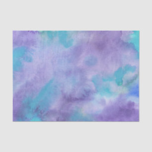 Violett Lila Aquamarin grün Abstrakte Wasserfarbe Seidenpapier