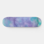 Violett Lila Aquamarin grün Abstrakte Wasserfarbe Skateboard (Horizontal)
