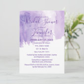 Violett Lila Aquarellfarben-Splash-Brautparty Einladung (Stehend Vorderseite)