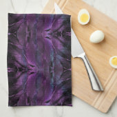 Violett Lila blaue Federstruktur abstrakt Geschirrtuch (Viertel Falte)