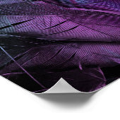 Violett Lila blaue Federstruktur abstrakt Poster (Ecke)