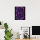 Violett Lila blaue Federstruktur abstrakt Poster (Heimbüro)