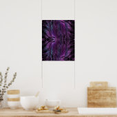 Violett Lila blaue Federstruktur abstrakt Poster (Küche)