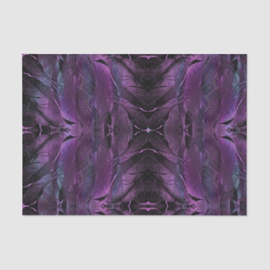 Violett Lila blaue Federstruktur abstrakt Seidenpapier (Vorderseite)