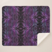 Violett Lila blaue Federstruktur abstrakt Sherpadecke (Vorderseite (Horizontal))