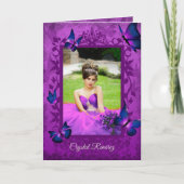 Violett, Lila, Blaue Schmetterlinge der Marine Qui Karte (Vorderseite)