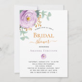 Violett lila Blumen Grünpflanzen Brautparty Einladung (Vorderseite)