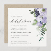 Violett Lila Blumenblätterung Brautparty laden Dankeskarte (Vorne/Hinten)