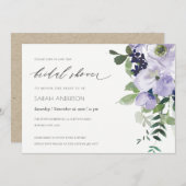 Violett Lila Blumenblätterung Brautparty laden Dankeskarte (Vorne/Hinten)